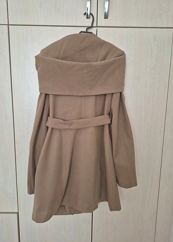 Kahverengi Kuşaklı Kadın Kaban - Görsel 3