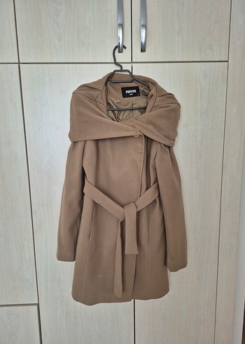 Kahverengi Kuşaklı Kadın Kaban - Görsel 5