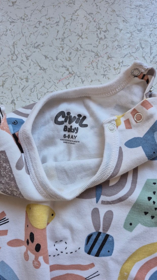 Renkli Desenli Erkek Bebek Tulum - Görsel 3