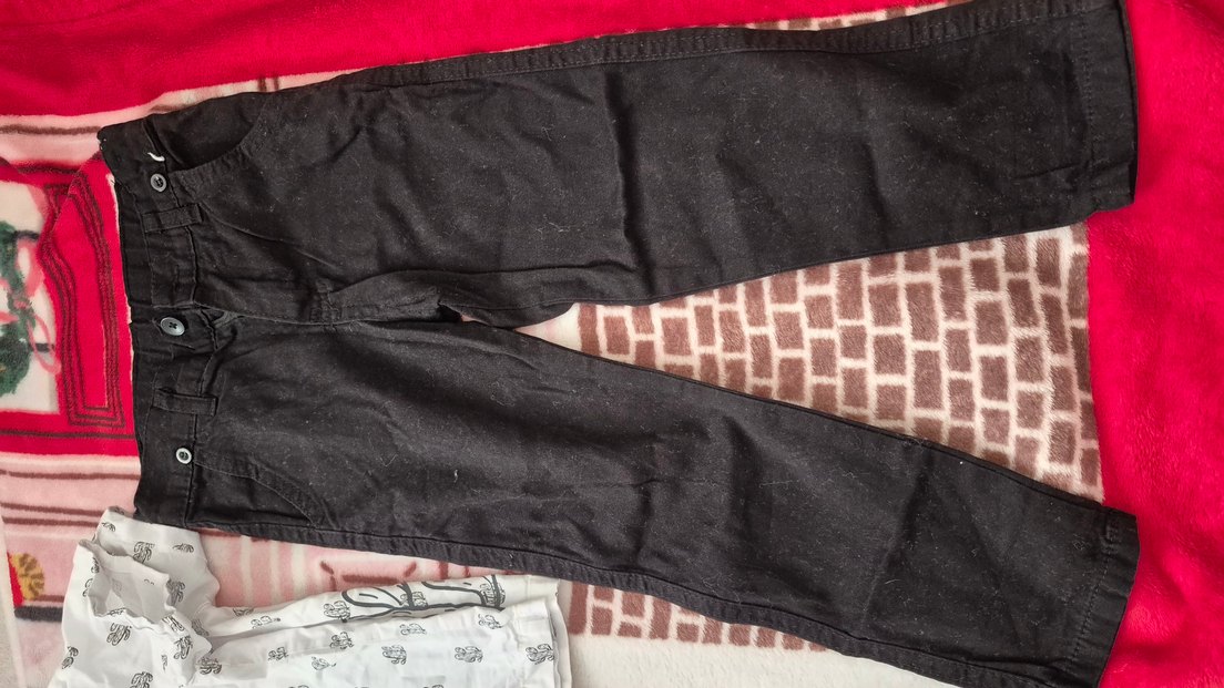 Erkek Çocuk Siyah Düğmeli Denim Pantolon - Görsel 2