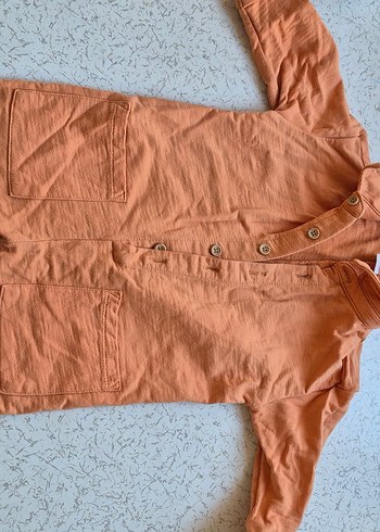 Uzun Kollu Düğmeli kiremit rengi Bebek Tulum - Görsel 2