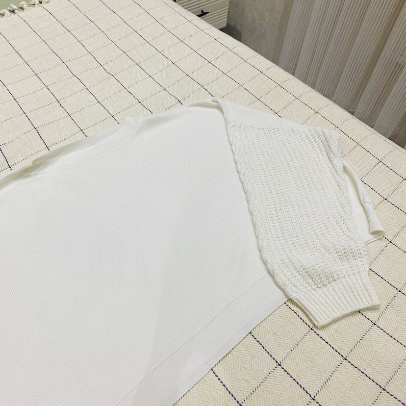 Beyaz Örgü Kadın Bohem Kısa Kazak - Görsel 2