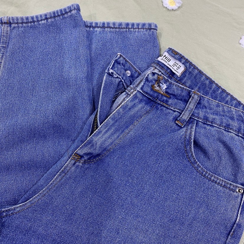 Rahat Kesim Mavi Midi mom Kadın Kot Pantolon - Görsel 5