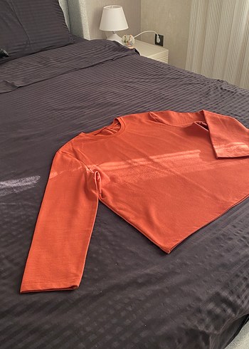 Kiremit rengi Kadın Sweatshirt Uzun Kollu - Görsel 2