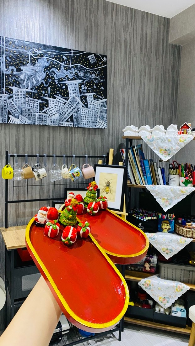 İkili el yapımı kahve sunum tepsisi - Görsel 2