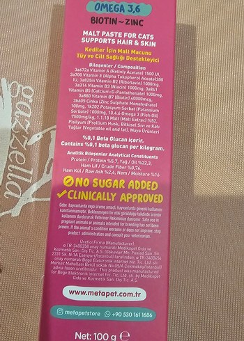 Beden Renk Metapet Derma Paste Biotin & Zinc - Hassas Ciltler İçin
