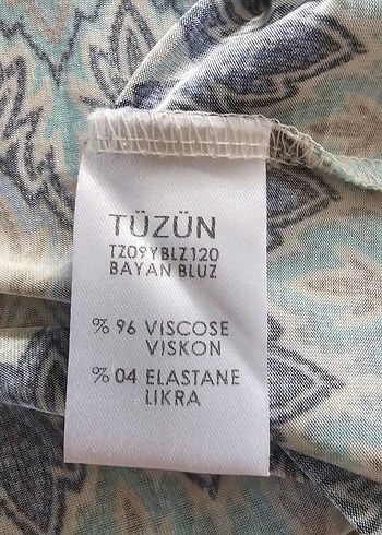 tüzün Gri-Mavi Desenli Kolsuz Bluz - Görsel 4