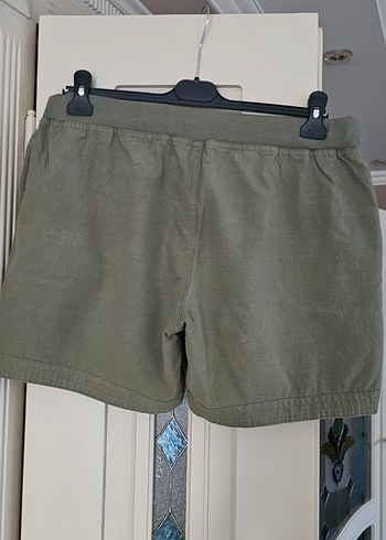 Kadın Keten Yeşil Mini Şort - Görsel 2