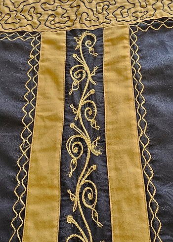 Nakışlı lacivert Uzun Elbise - Görsel 6