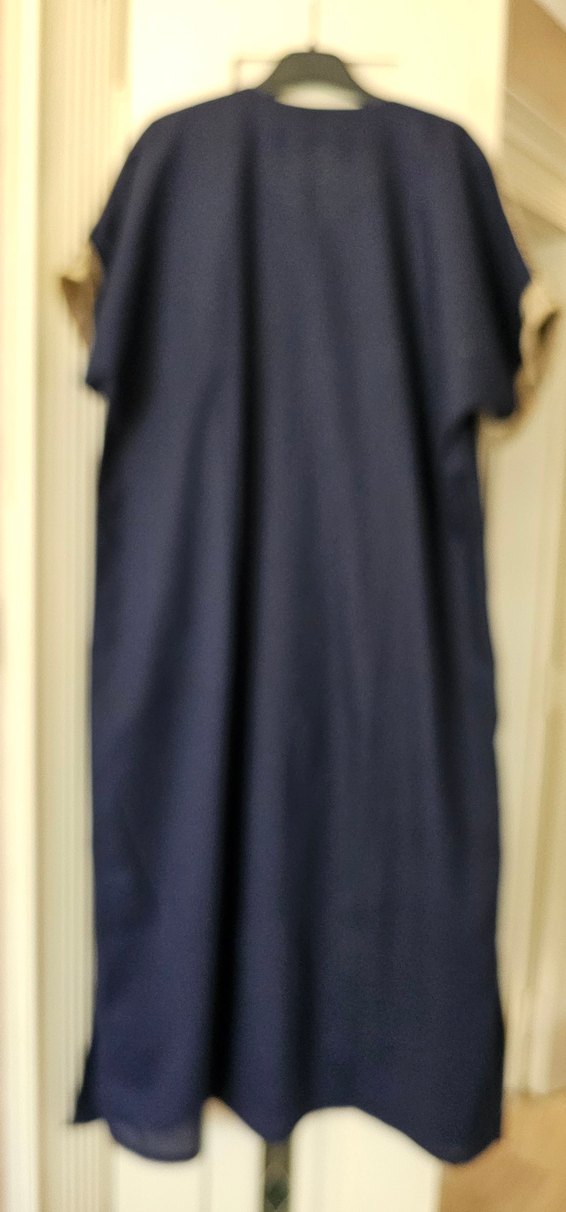 Nakışlı lacivert Uzun Elbise - Görsel 2