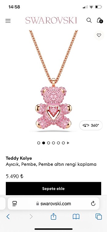 swarovski Swarovski ayıcıklı kolye
