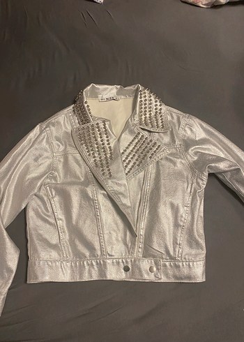 Gümüş Parlak Ceket - Görsel 2