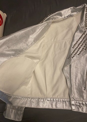 Gümüş Parlak Ceket - Görsel 5