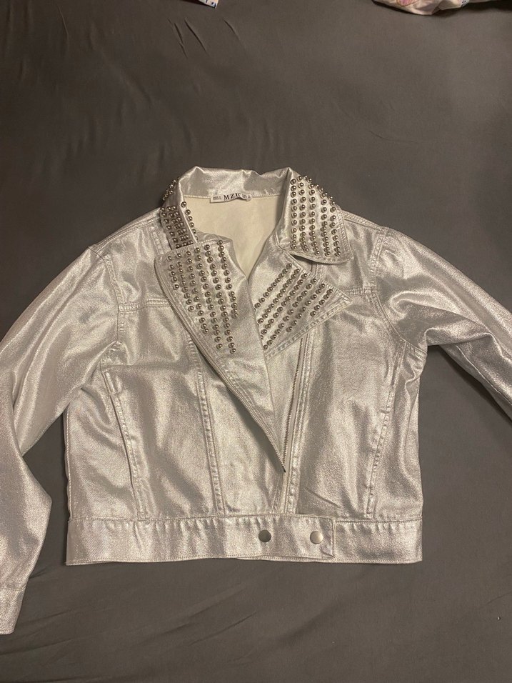 Gümüş Parlak Ceket - Görsel 2