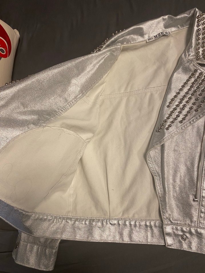 Gümüş Parlak Ceket - Görsel 5
