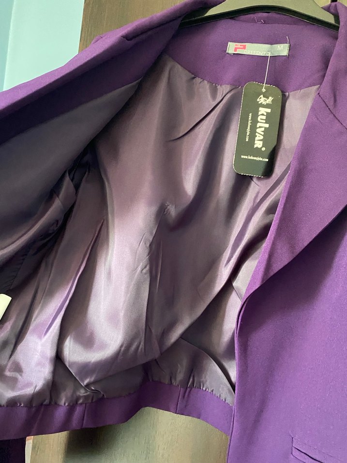 Mor Crop Ceket - Görsel 4