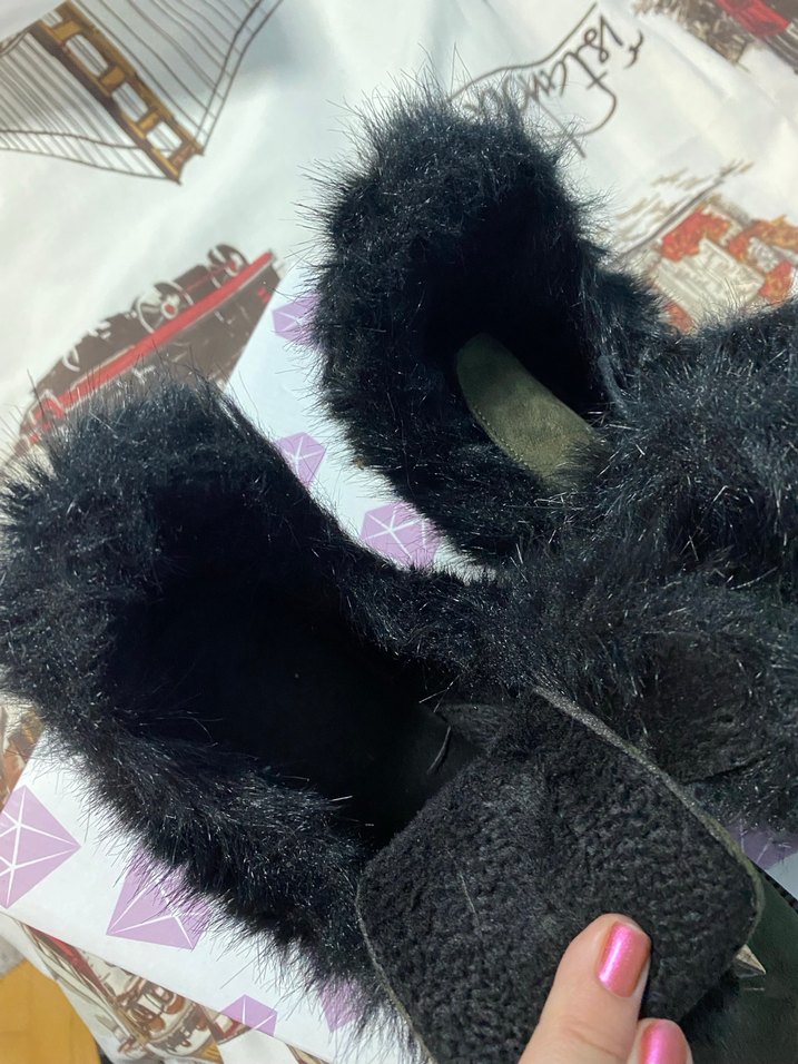 Kürk Detaylı Haki Süet Kadın Bot - Görsel 4