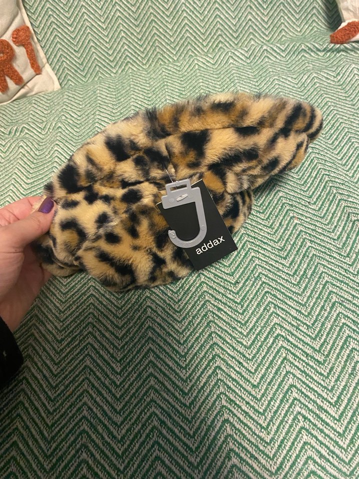 Leopar Peluş Şapka - Görsel 4