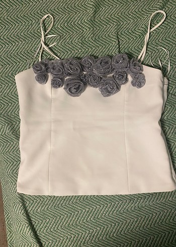 Zara Taşlı Çiçekli Bluz - Görsel 3