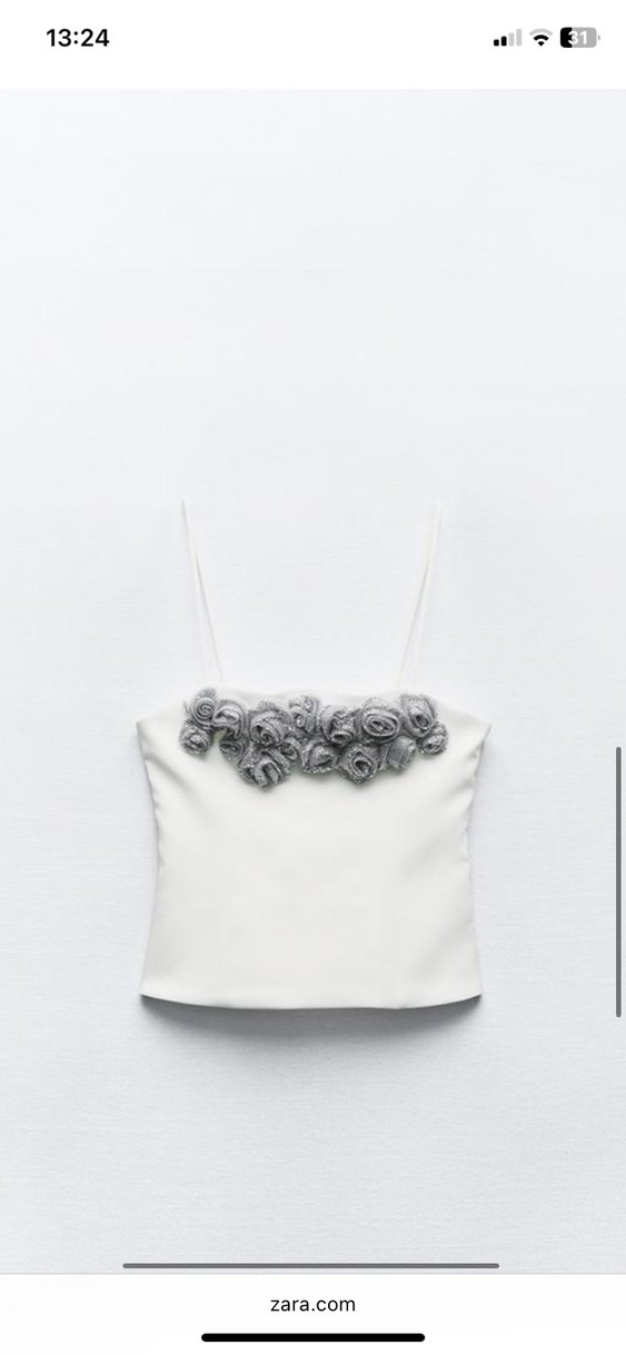 Zara Taşlı Çiçekli Bluz - Görsel 2