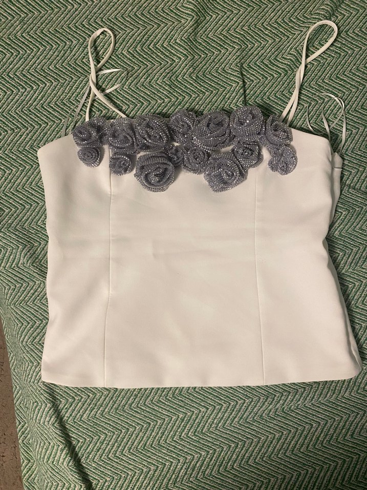 Zara Taşlı Çiçekli Bluz - Görsel 3