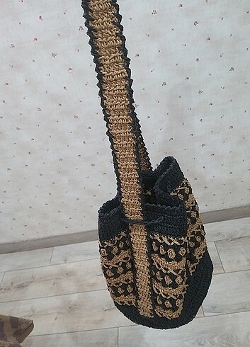 Zara Kağıt ip büzgülü kol çantası sıfır ürün..