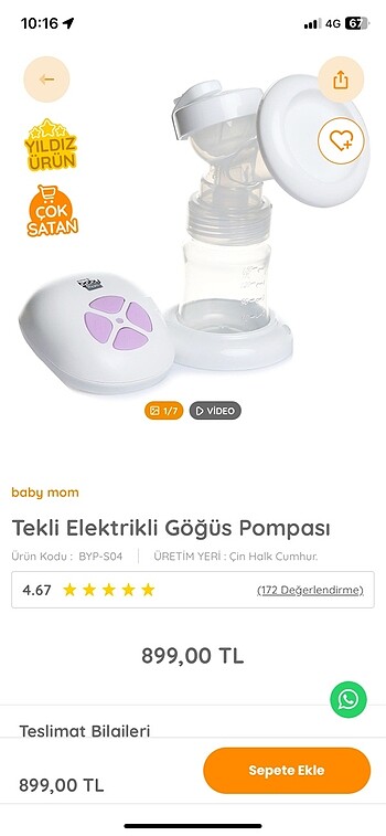  Beden Süt sağma makinesi