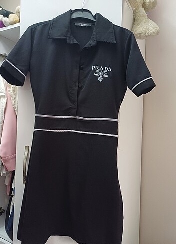 s Beden Prada Milano siyah elbise