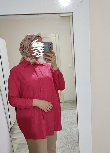 Pembe gömlek tunik