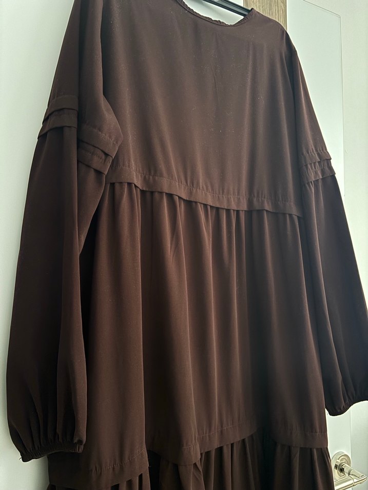 Uzun Siyah Salaş Kadın Elbise - Görsel 2