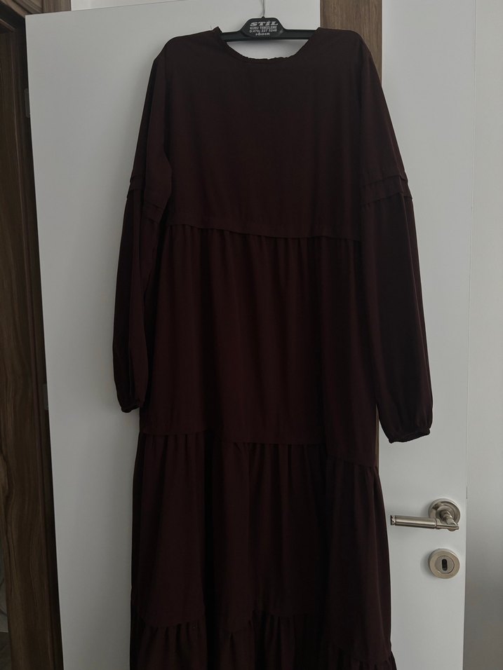 Uzun Siyah Salaş Kadın Elbise - Görsel 3