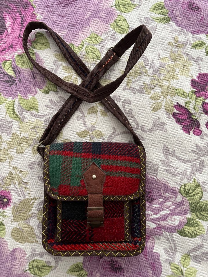 Bohem Çok Renkli Tekstil Çapraz Çanta - Görsel 2