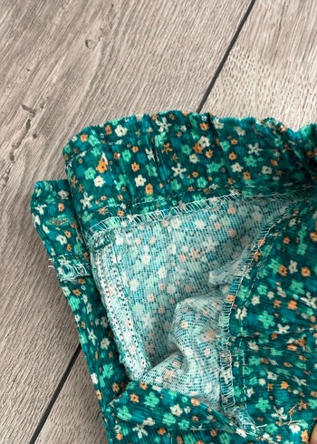 Turkuaz Renkli Düğmeli Kız Çocuk Tayt - Görsel 2