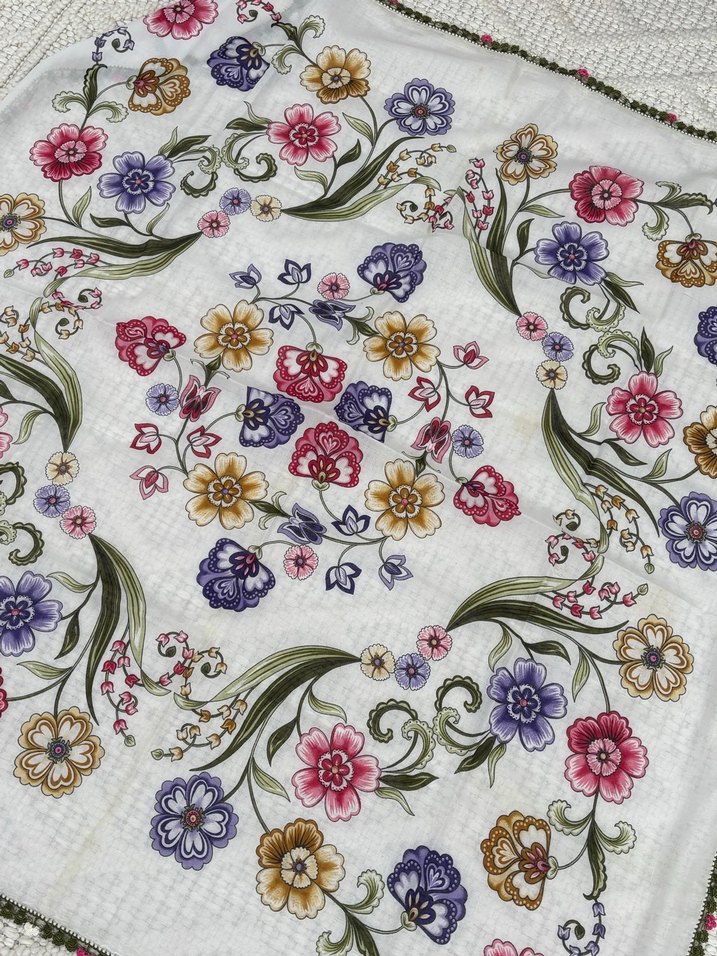 Dantel Detaylı Bohem Çok Renkli Kadın Fuları - Görsel 2