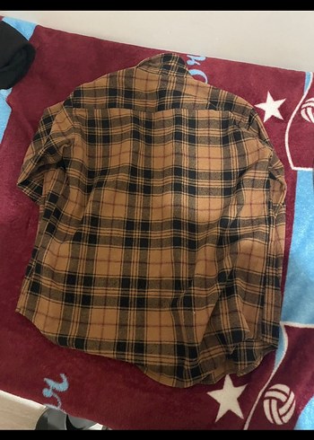 Düğmeli Kahverengi Kareli Gömlek - Görsel 2