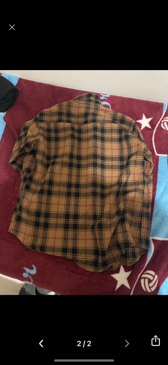 Düğmeli Kahverengi Kareli Gömlek - Görsel 2