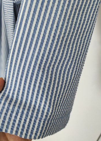 40 Beden mavi Renk Mavi Çizgili Midi Kadın Kimono
