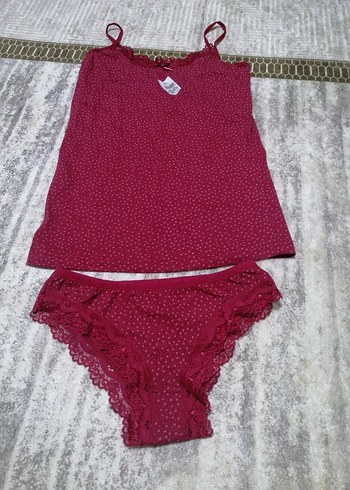 Bordo Mini Kadın Pijama Takımı