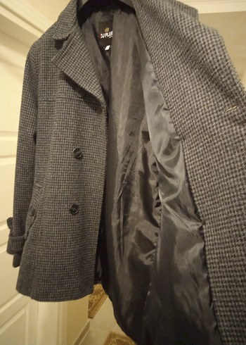 Düğmeli Gri Yün Erkek Kaban - Görsel 6