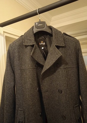 Düğmeli Gri Yün Erkek Kaban - Görsel 3