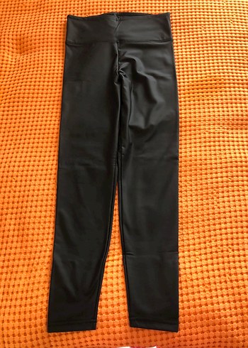 Deri Siyah Dar Kesim Kadın Tayt - Görsel 2