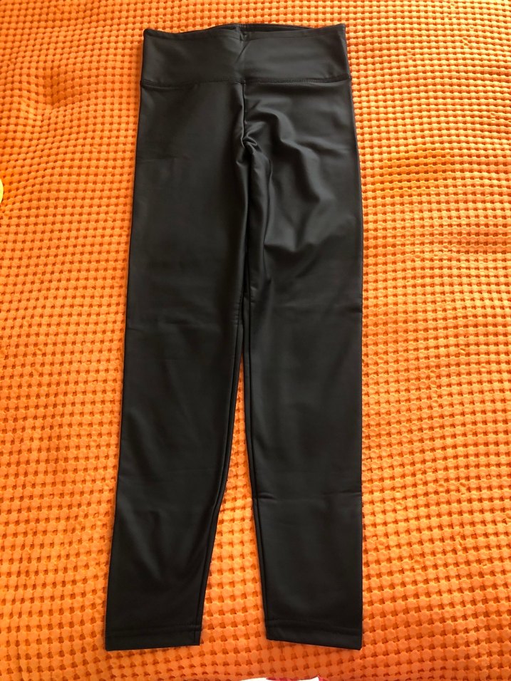 Deri Siyah Dar Kesim Kadın Tayt - Görsel 2