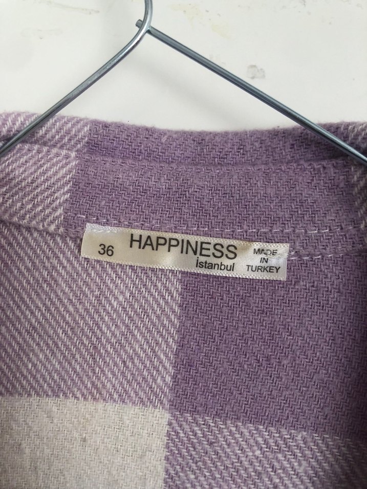 Düğmeli Lila Kadın Gömlek - Görsel 4