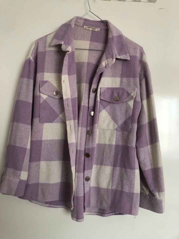 Düğmeli Lila Kadın Gömlek - Görsel 2