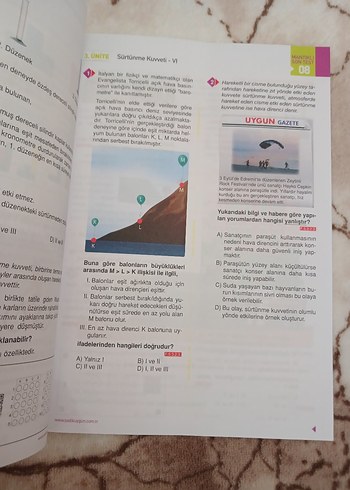 5.Sınıf Mantıklı Son Test Fen Bilimleri Sadık Uygun Yayınları
