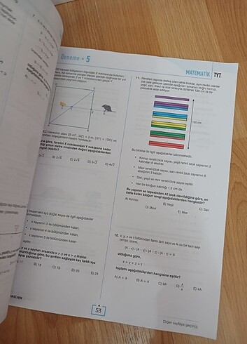Beden Renk Oksijen tyt matematik denemesi
