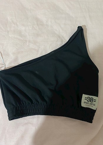 Siyah Tek Omuz Mini Spor Sütyeni