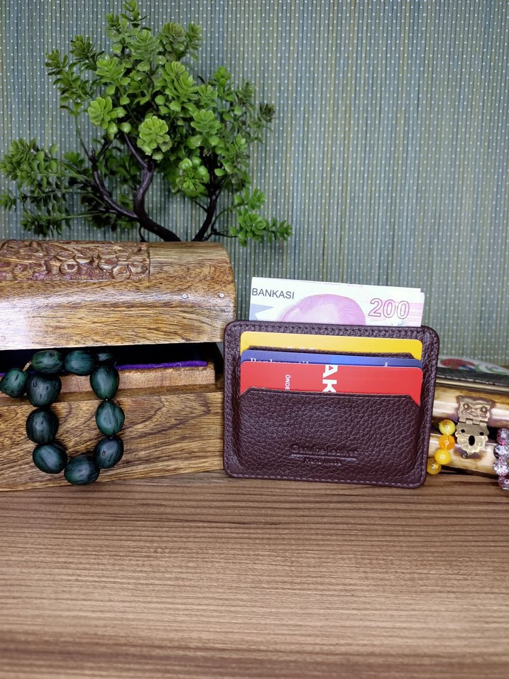 %100 Hakiki Deri Lacivert Slim Erkek Cüzdanı - Görsel 3