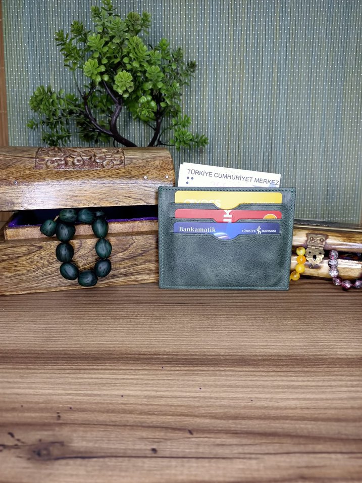 %100 Hakiki Deri Lacivert Slim Erkek Cüzdanı - Görsel 2