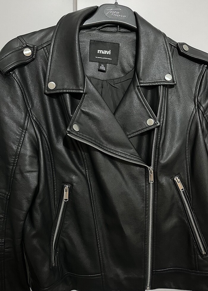 Siyah deri ceket - Görsel 2